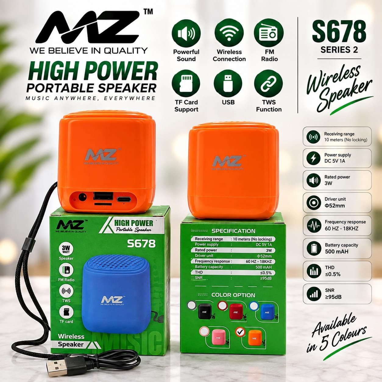 MZ M678 Wireless Bluetooth Speaker